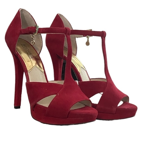 Michael Kors Shoes - Michael Kors Red Francoise T-Strap Platform High Heels Size 8